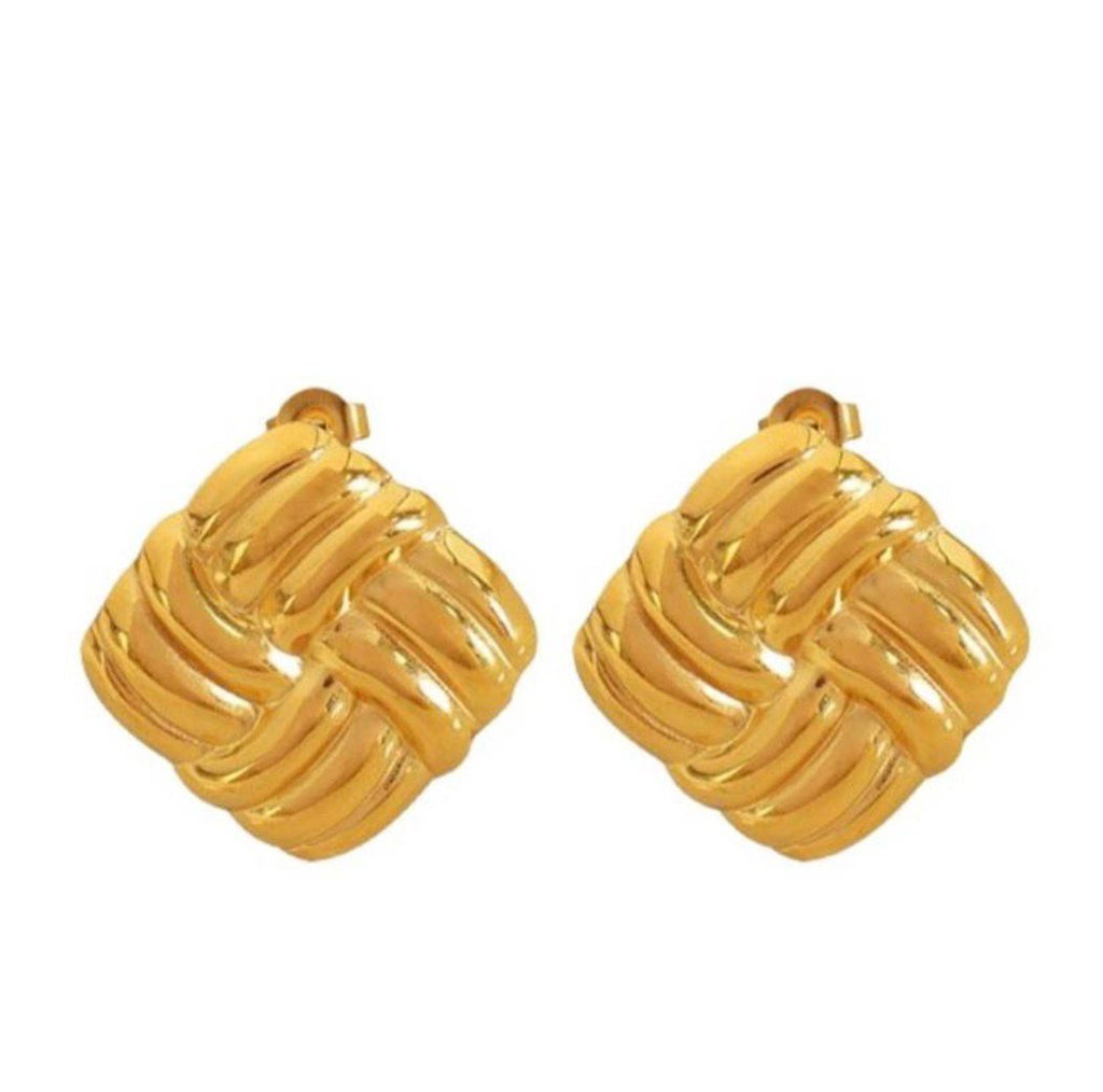 Golden Weave Stud Earrings