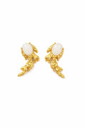 Golden Pearl Flame Earrings