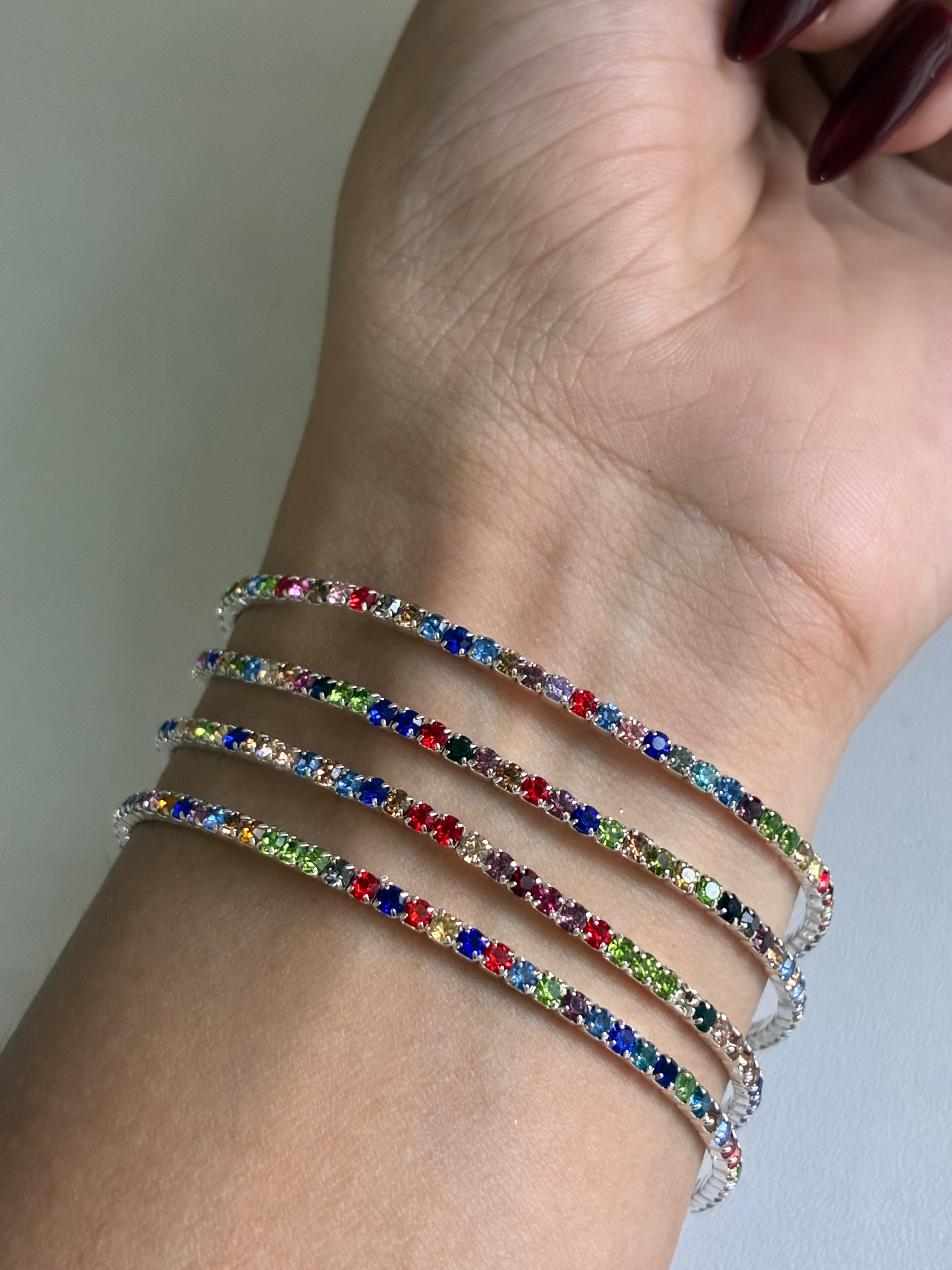 Multi colour Tennis bracelet (Per Piece)