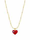 Evil Eye Heart Necklace