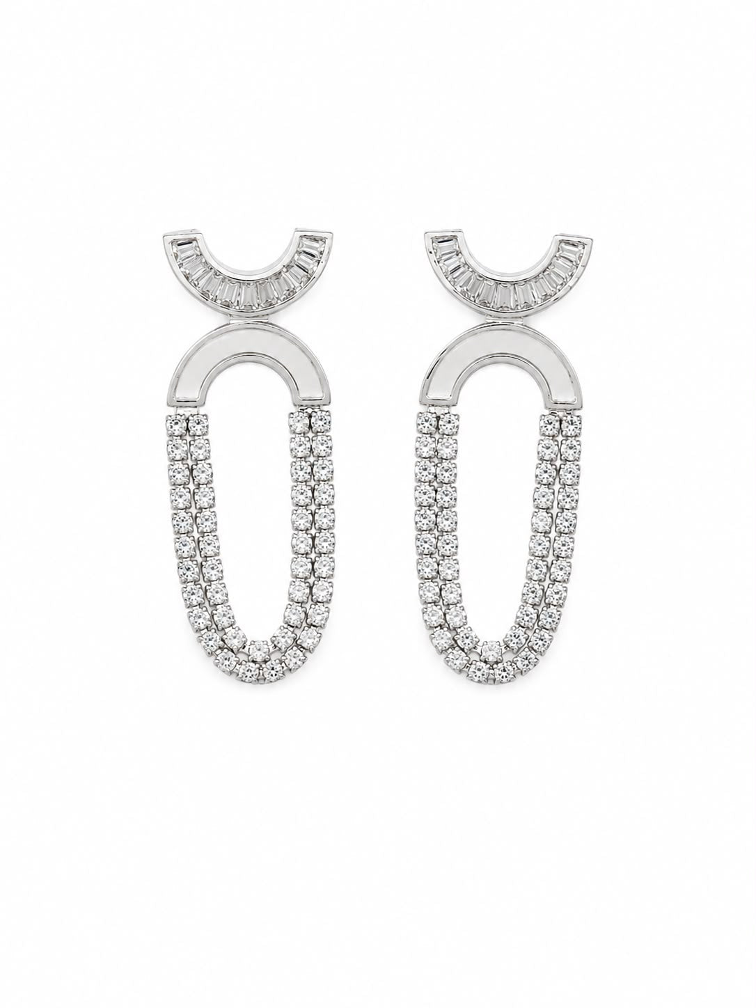 Crystal U-Shaped Drop Earrings ✨