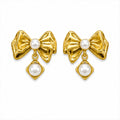 Pearl Bow Luxe Earrings Accessorinetic