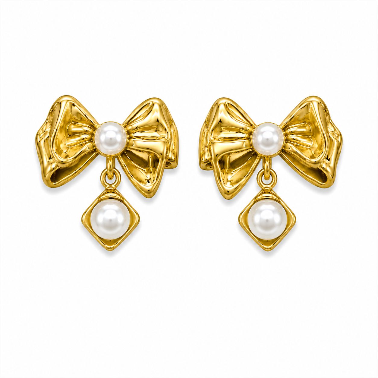 Pearl Bow Luxe Earrings