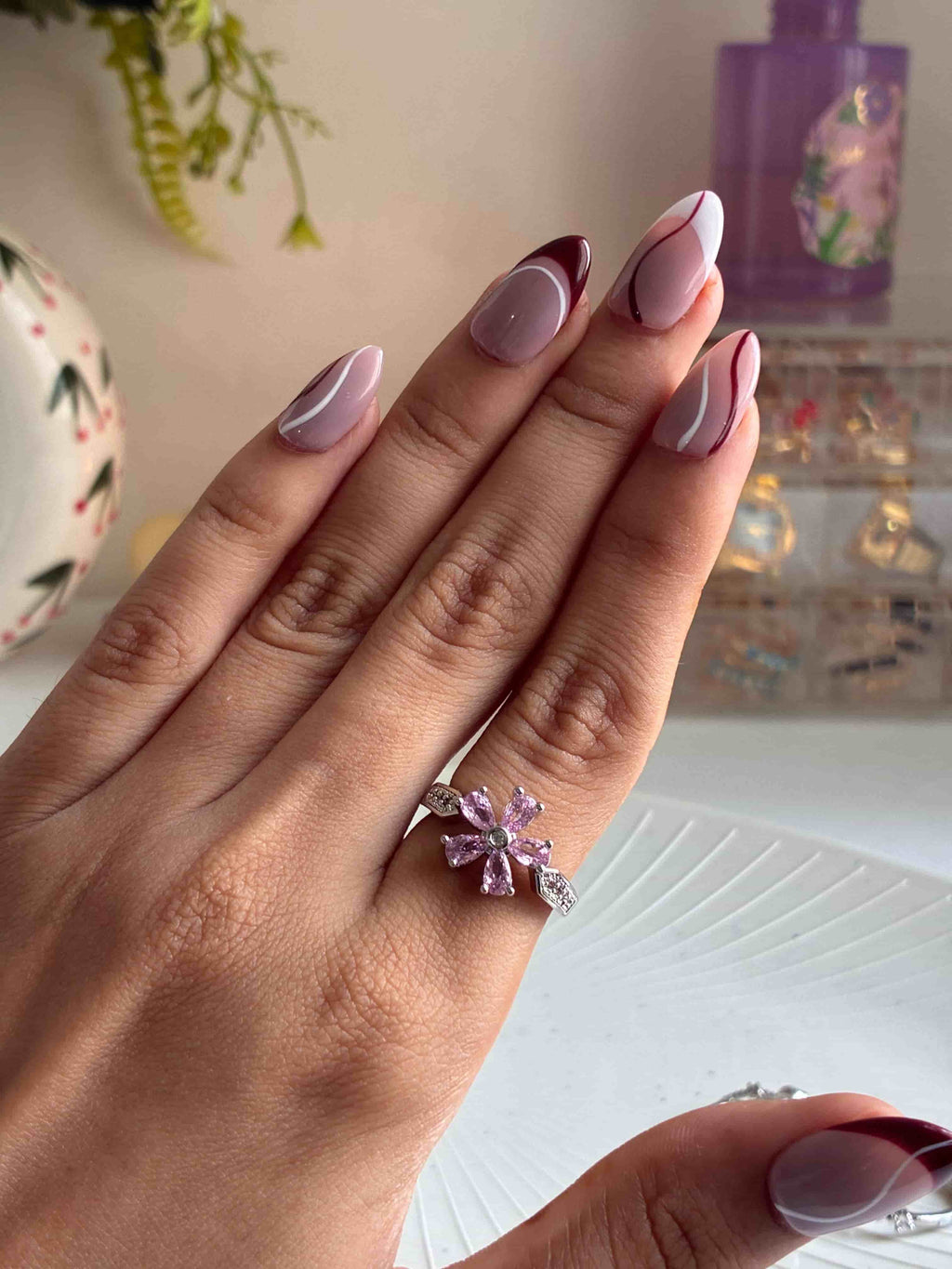 Pink Blossom Adjustable Ring 🌸