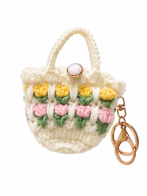 Bloom Basket Crochet Keychain Accessorinetic