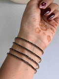 Black & Golden Stretchable Tennis bracelet (Single Piece)