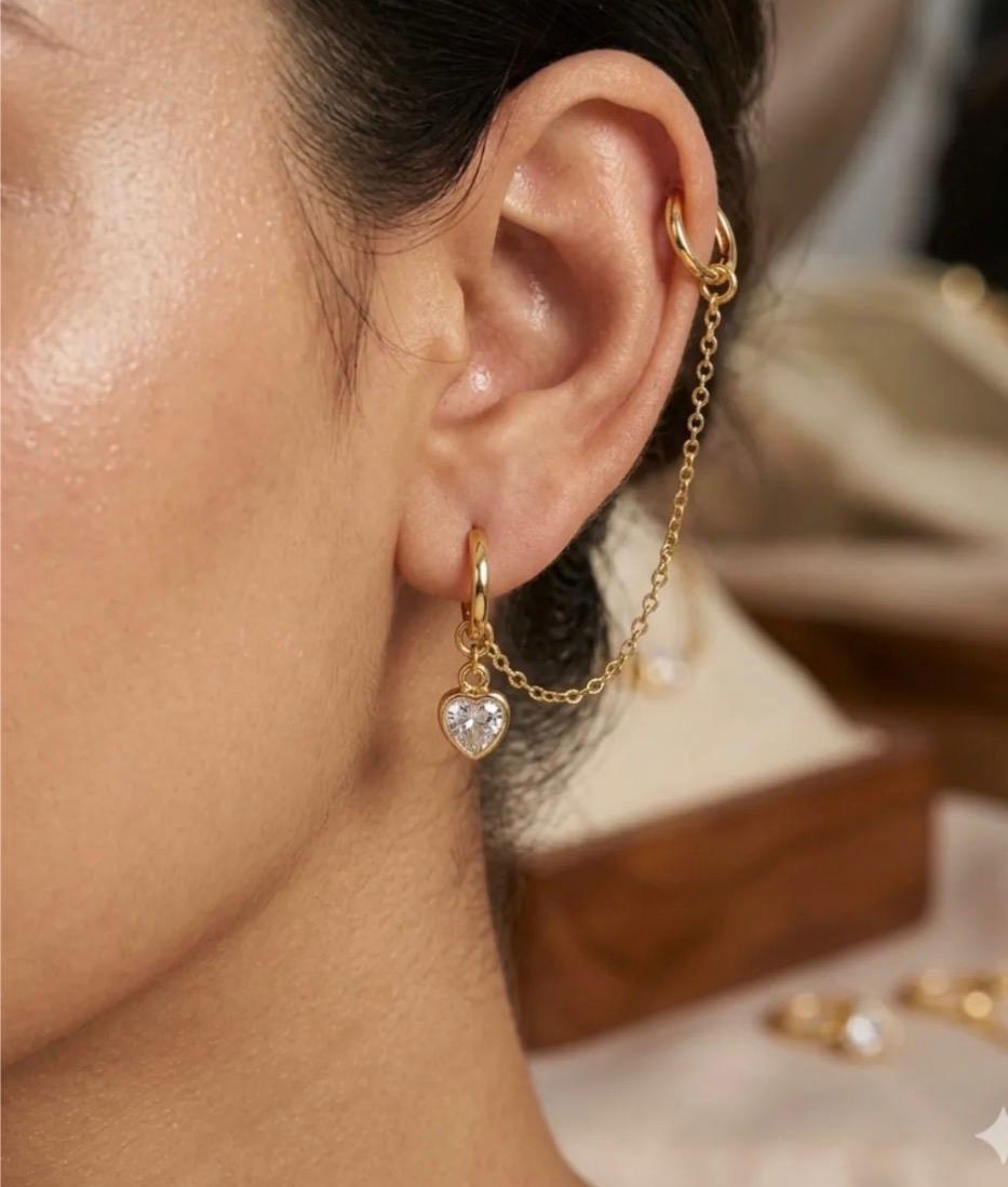 Heart Link Connect Earrings